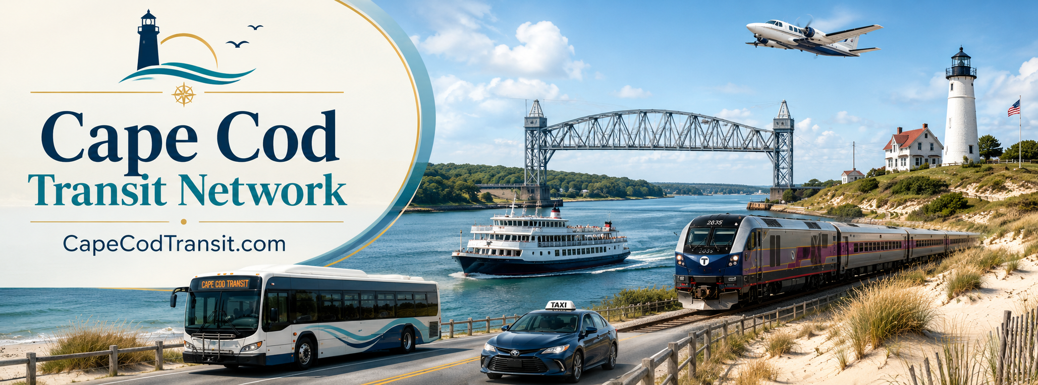 Cape Cod Transit Network banner showing Cape Cod transit options